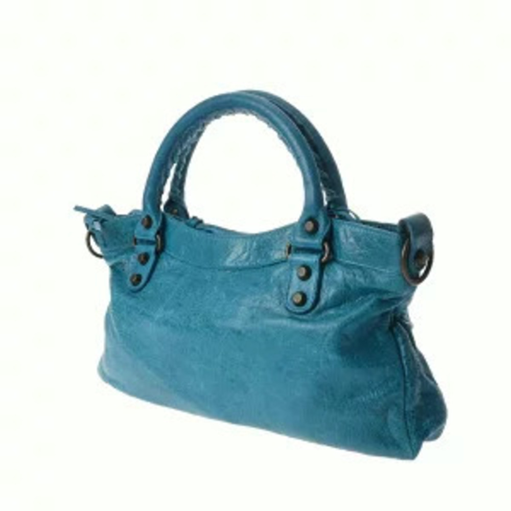 Balenciaga The First Blue Leather Handbag - Picture 2 of 9